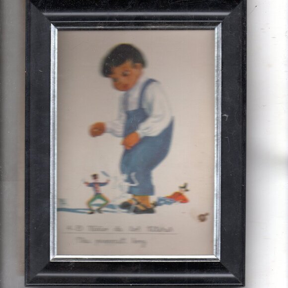 Framed Color Illustration - The Puppet Boy - Picture 1 of 2